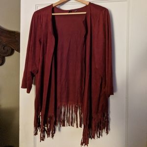 3/$10 Burgundy Microfiber Cardigan